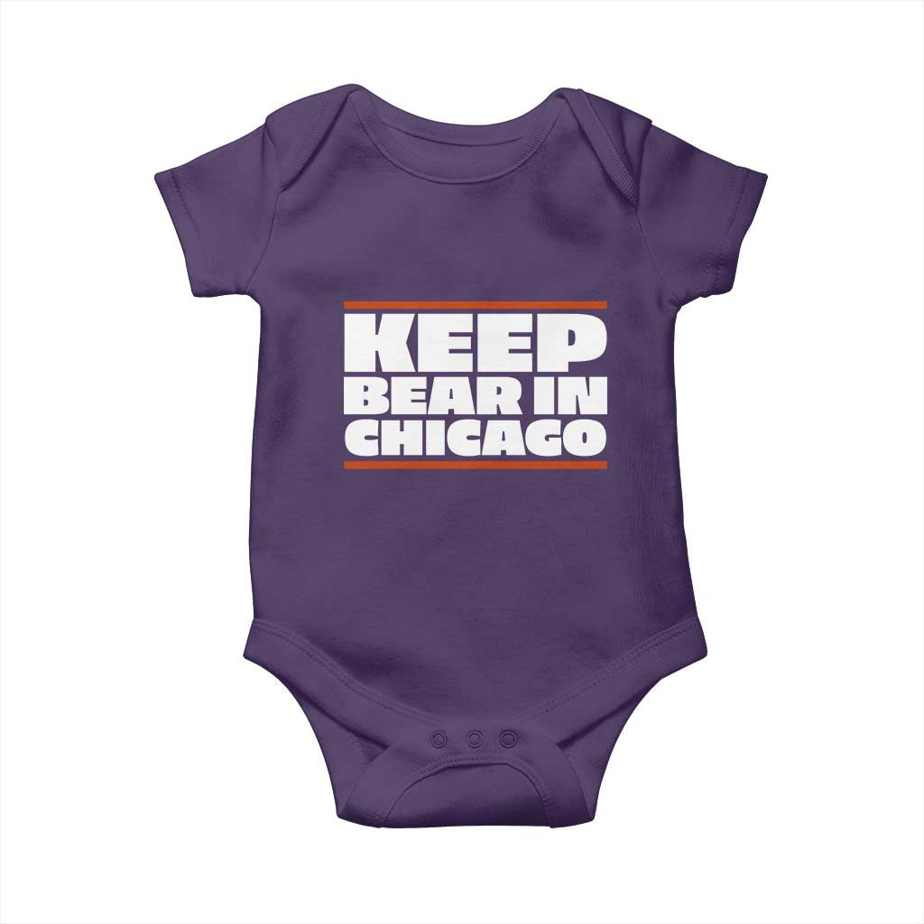 Keep Bear In Chicago CFB Baby Onesie Funny Football Fan Pride TS12 Purple Print Your Wear