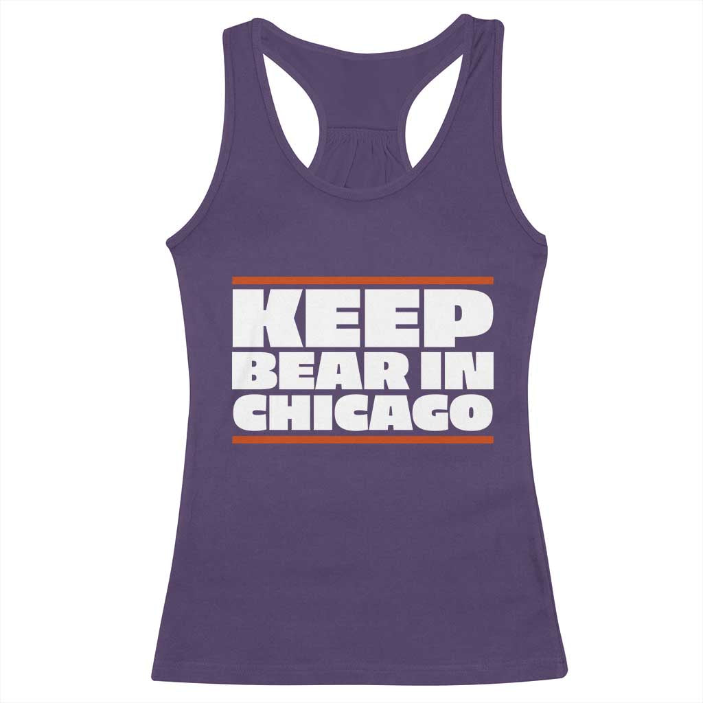 Keep Bear In Chicago CFB Racerback Tank Top Funny Football Fan Pride TS12 Purple Print Your Wear