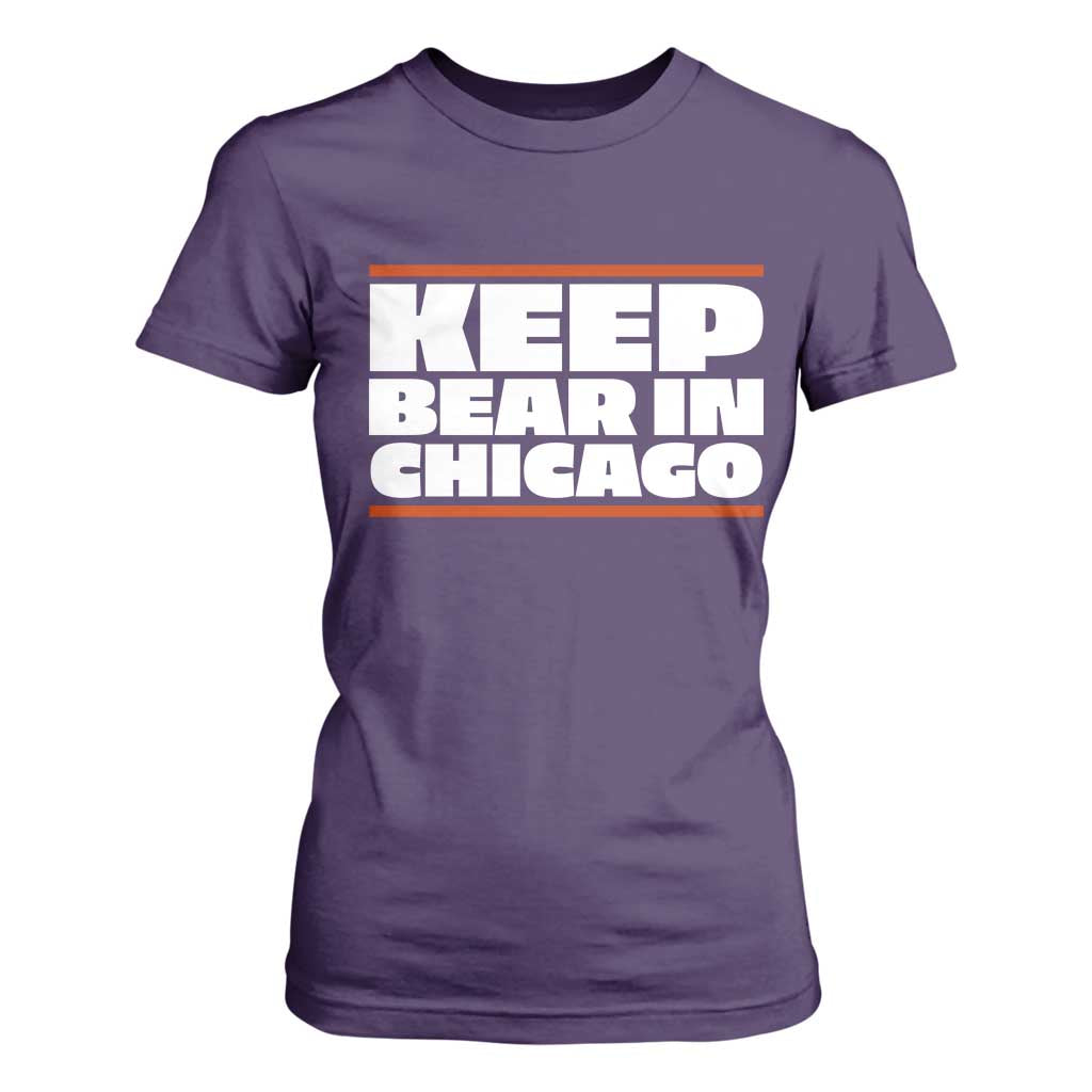 Keep Bear In Chicago CFB T Shirt For Women Funny Football Fan Pride TS12 Purple Print Your Wear