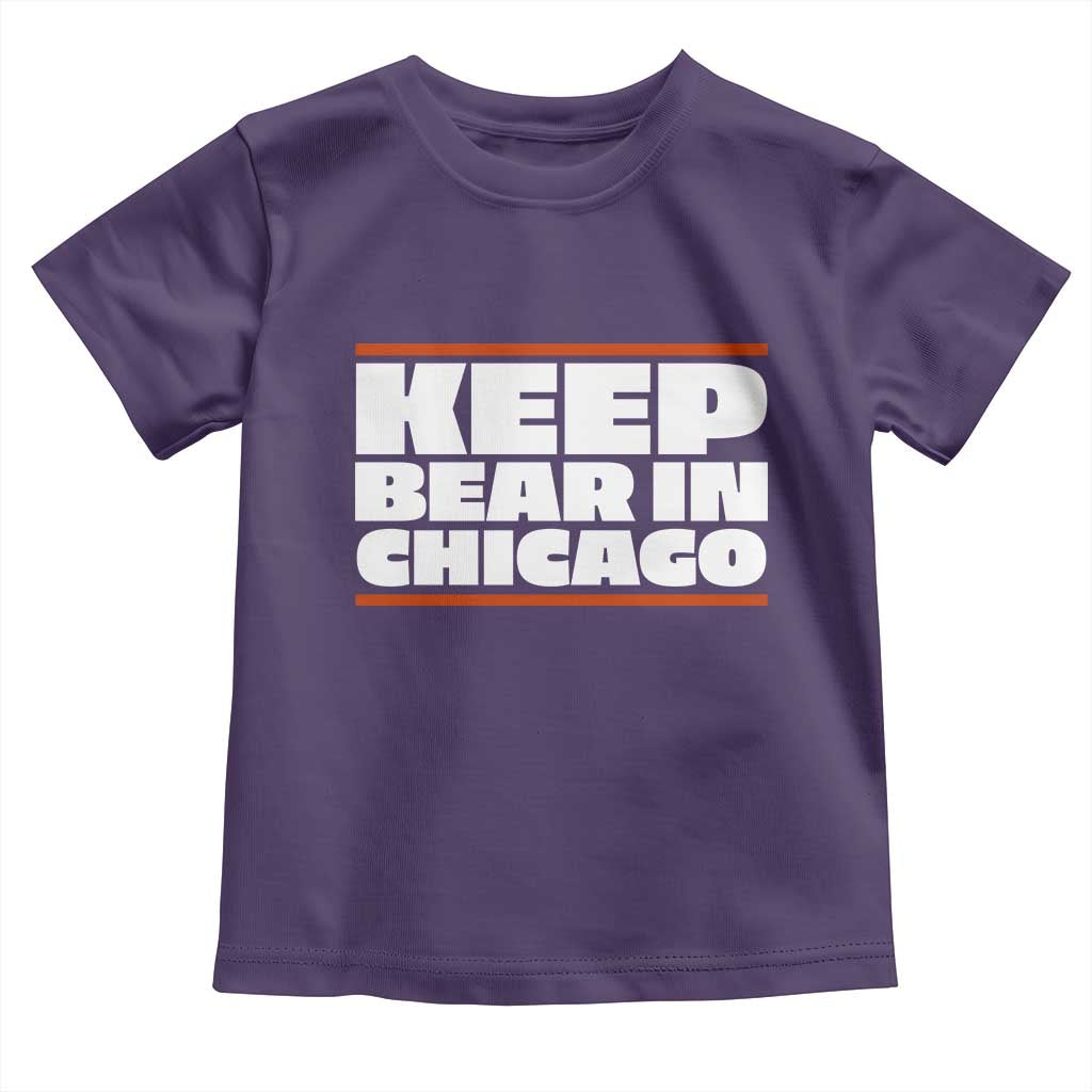 Keep Bear In Chicago CFB Toddler T Shirt Funny Football Fan Pride TS12 Purple Print Your Wear