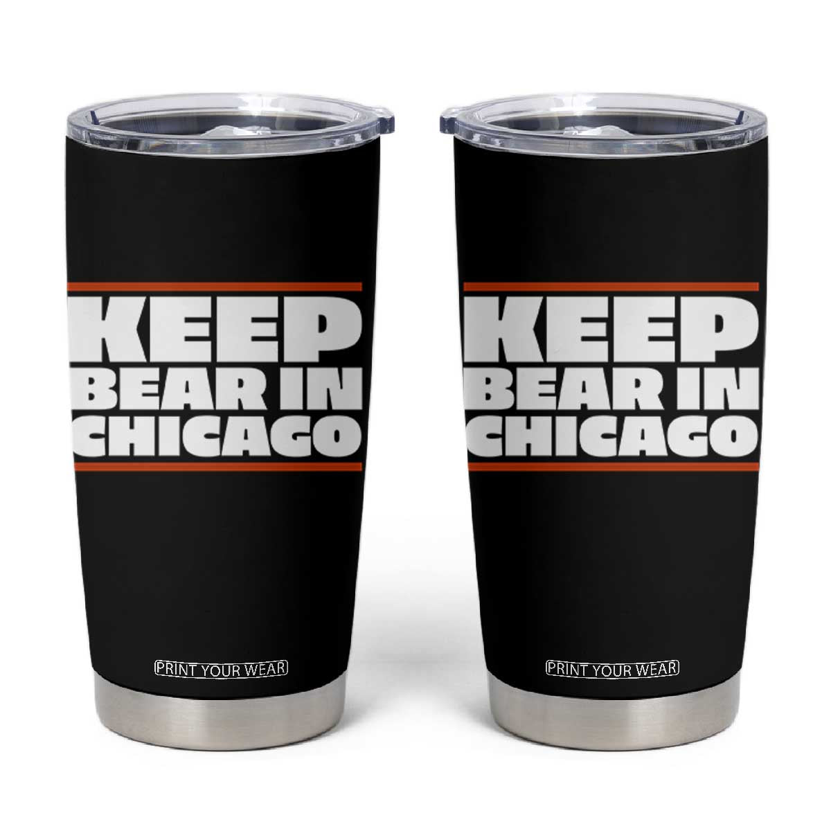 Keep Bear In Chicago CFB Tumbler Cup Funny Football Fan Pride TS12 Black Print Your Wear