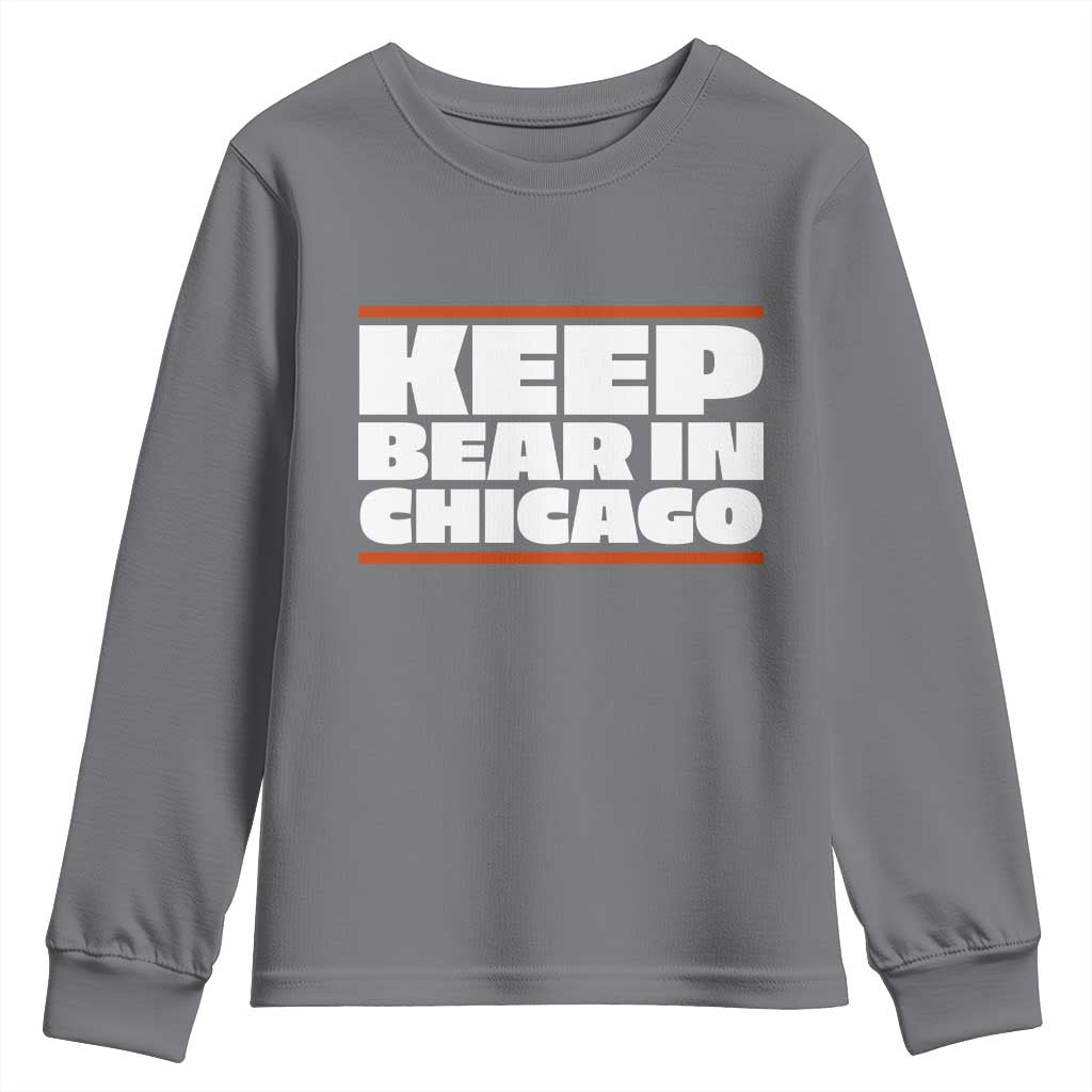 Keep Bear In Chicago CFB Youth Sweatshirt Funny Football Fan Pride TS12 Charcoal Print Your Wear