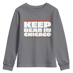 Keep Bear In Chicago CFB Youth Sweatshirt Funny Football Fan Pride TS12 Charcoal Print Your Wear