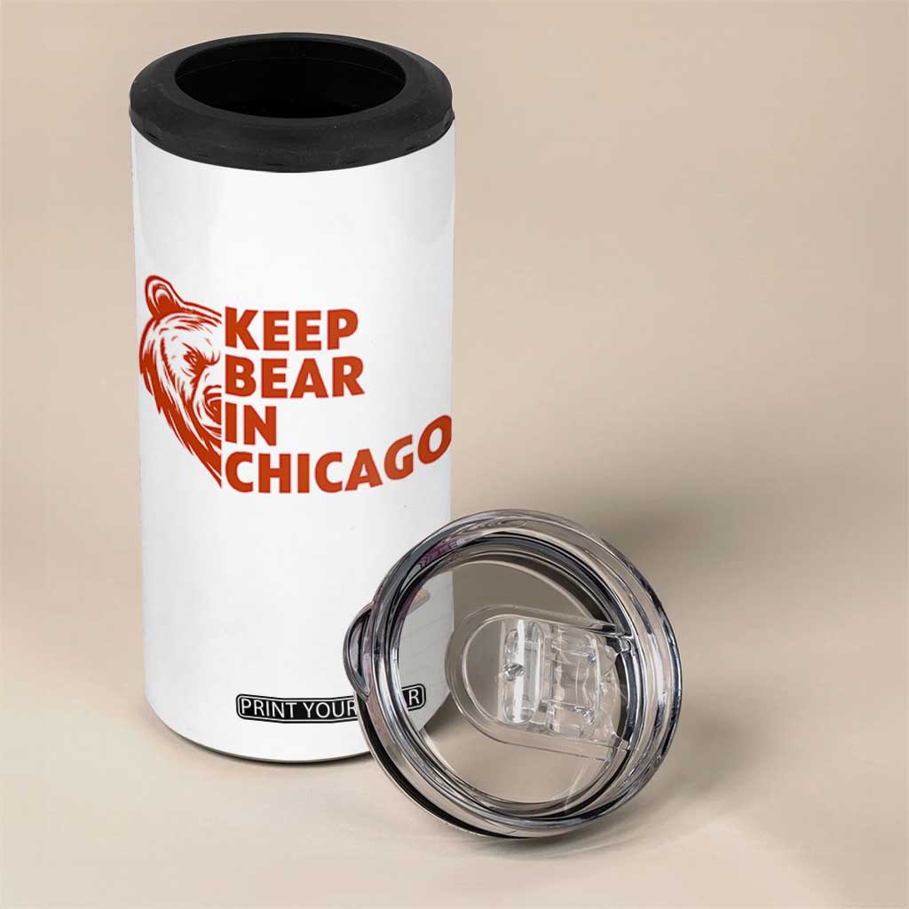Keep Bear In Chicago CFB 4 in 1 Can Cooler Tumbler Gift For Sports Lovers TS12 Print Your Wear