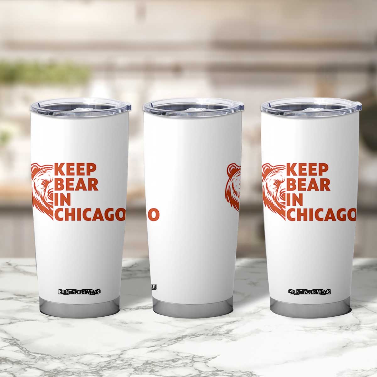 Keep Bear In Chicago CFB Tumbler Cup Gift For Sports Lovers TS12 Print Your Wear