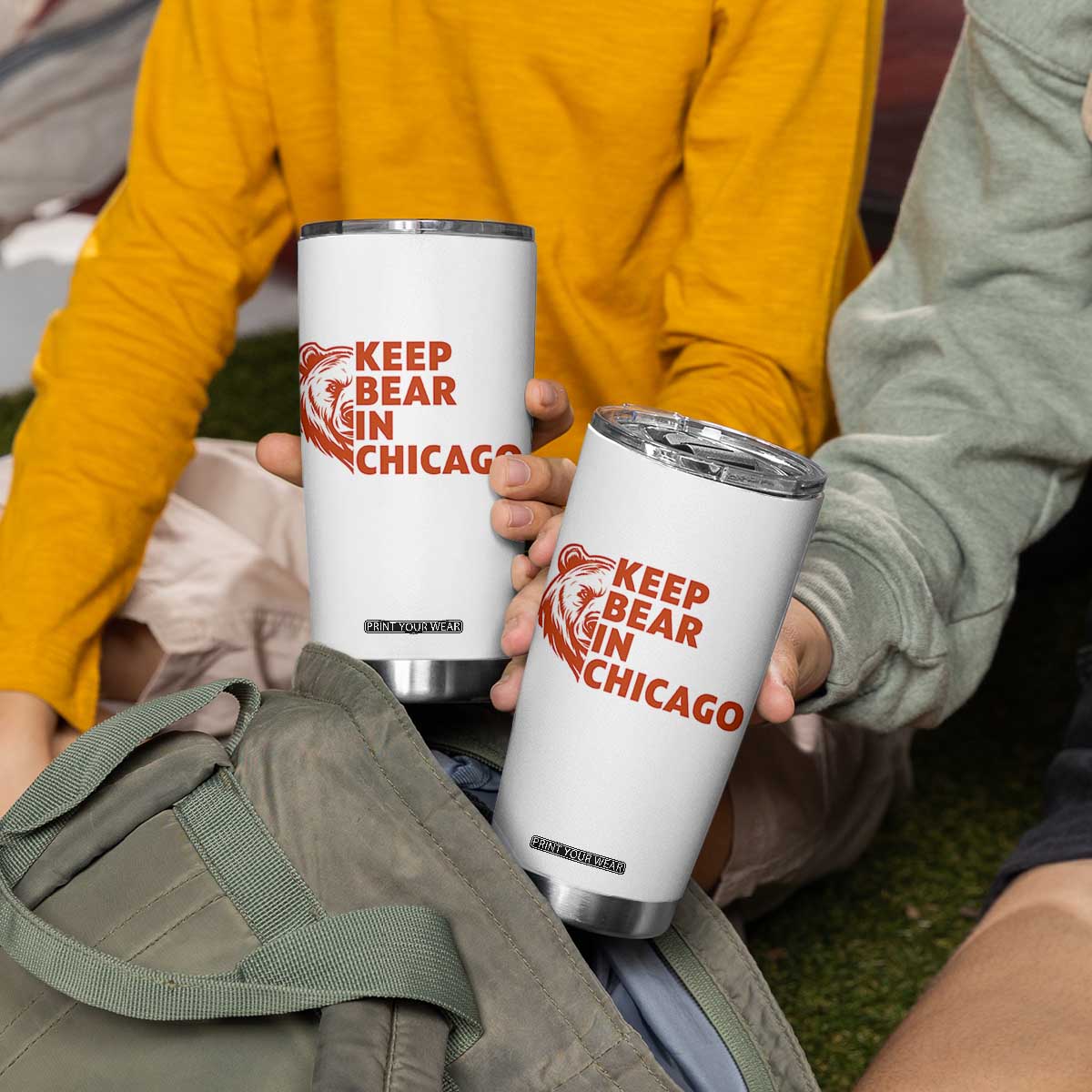 Keep Bear In Chicago CFB Tumbler Cup Gift For Sports Lovers TS12 Print Your Wear