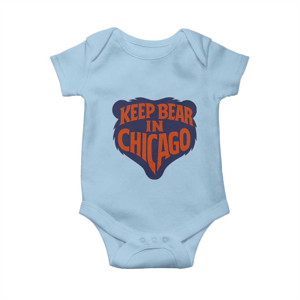 Keep Bear In Chicago CFB Baby Onesie Gift For Football Lovers TS12 Light Blue Print Your Wear
