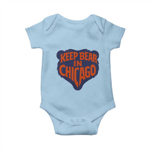 Keep Bear In Chicago CFB Baby Onesie Gift For Football Lovers TS12 Light Blue Print Your Wear