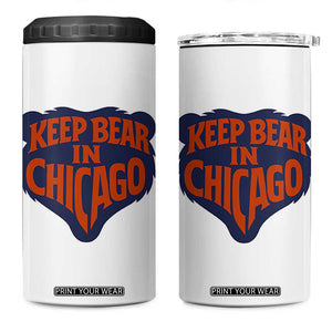 Keep Bear In Chicago CFB 4 in 1 Can Cooler Tumbler Gift For Football Lovers TS12 One Size: 16 oz White Print Your Wear