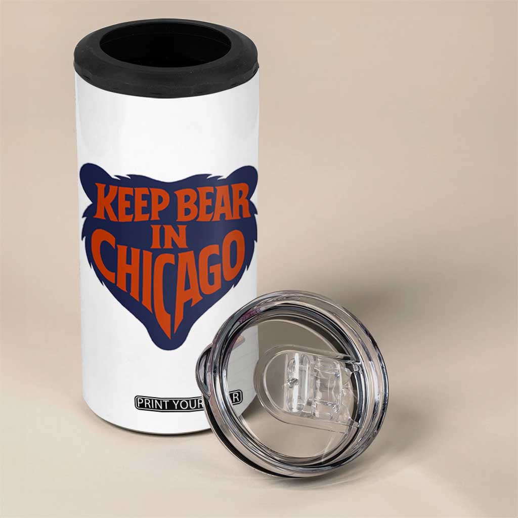 Keep Bear In Chicago CFB 4 in 1 Can Cooler Tumbler Gift For Football Lovers TS12 Print Your Wear