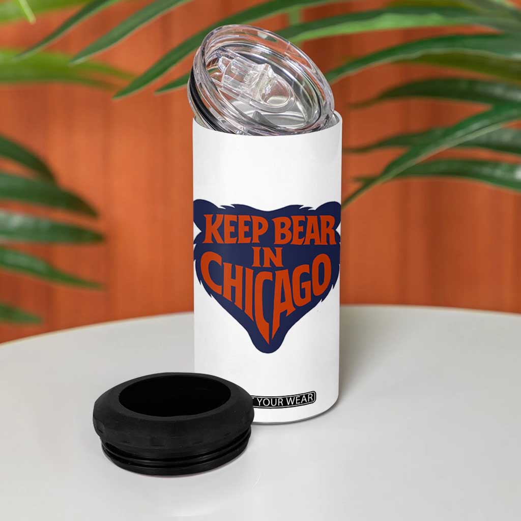 Keep Bear In Chicago CFB 4 in 1 Can Cooler Tumbler Gift For Football Lovers TS12 Print Your Wear