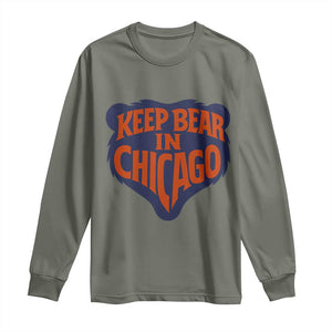 Keep Bear In Chicago CFB Long Sleeve Shirt Gift For Football Lovers TS12 Military Green Print Your Wear