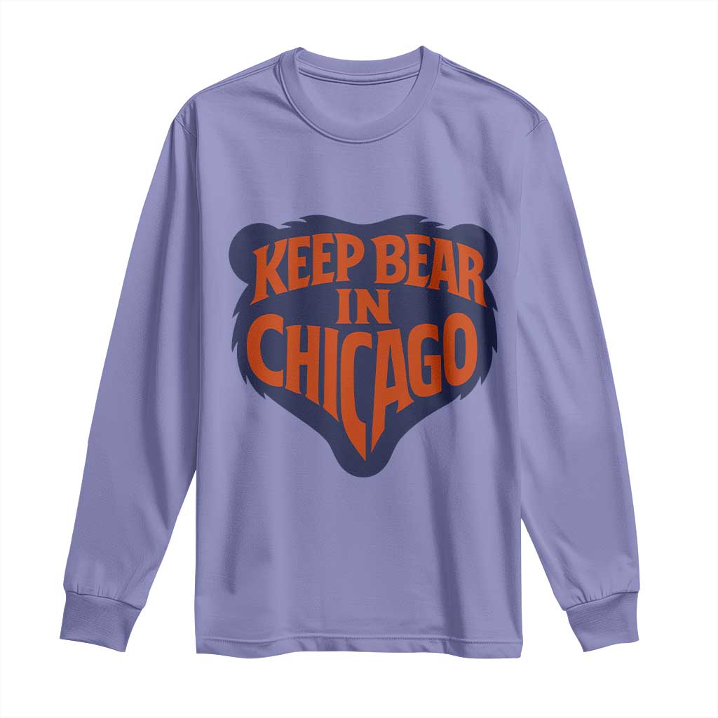 Keep Bear In Chicago CFB Long Sleeve Shirt Gift For Football Lovers TS12 Violet Print Your Wear