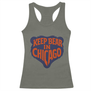 Keep Bear In Chicago CFB Racerback Tank Top Gift For Football Lovers TS12 Military Green Print Your Wear