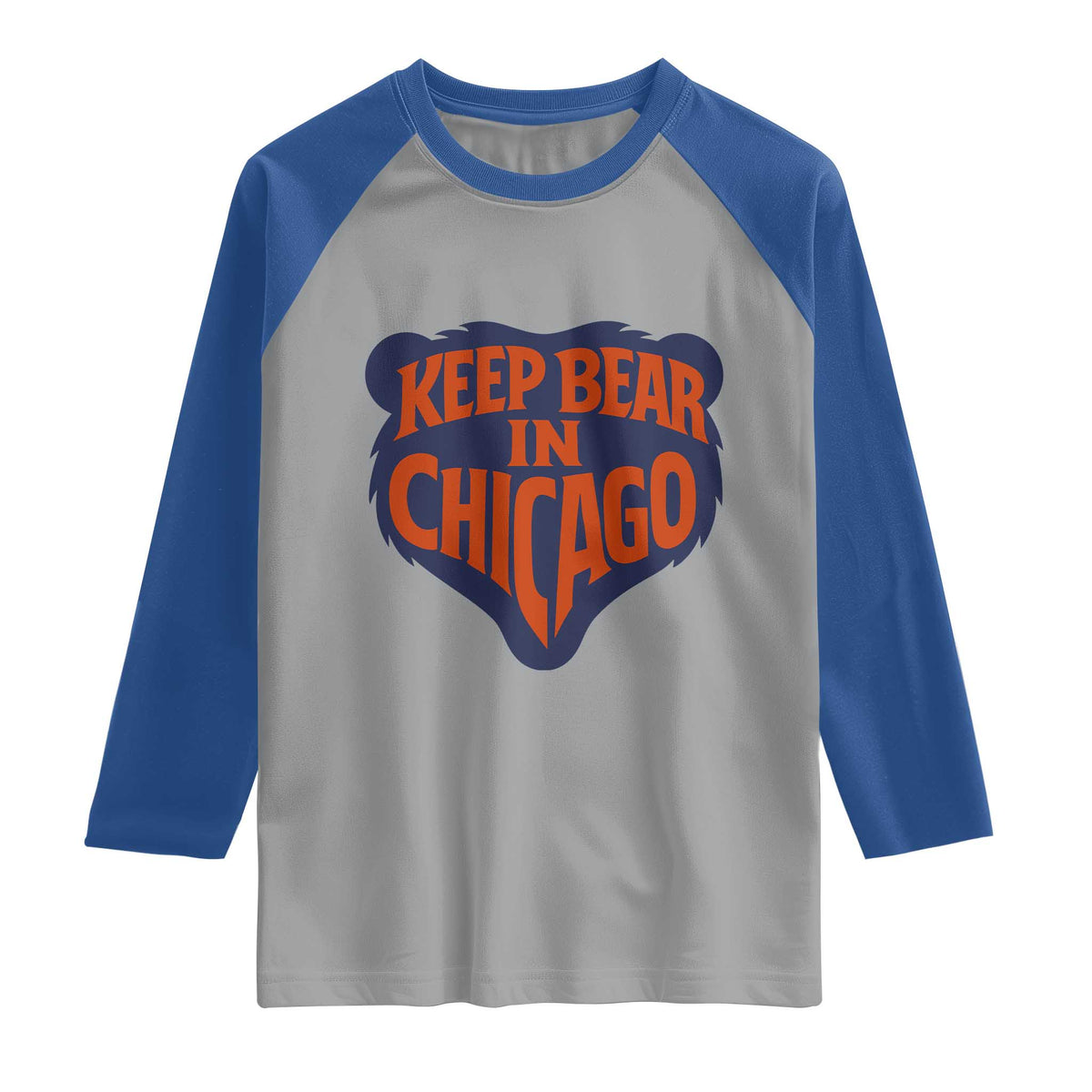 Keep Bear In Chicago CFB Raglan Shirt Gift For Football Lovers TS12 Sport Gray Royal Print Your Wear