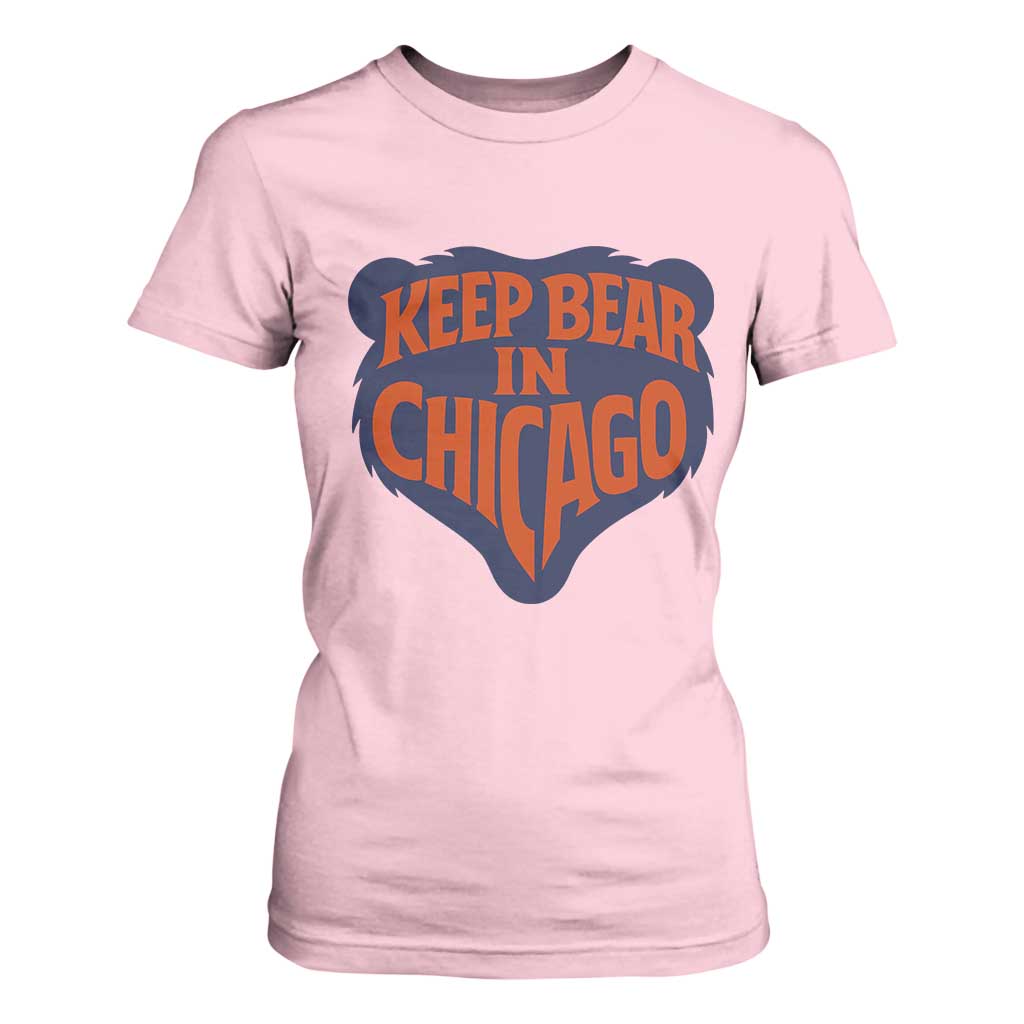 Keep Bear In Chicago CFB T Shirt For Women Gift For Football Lovers TS12 Light Pink Print Your Wear