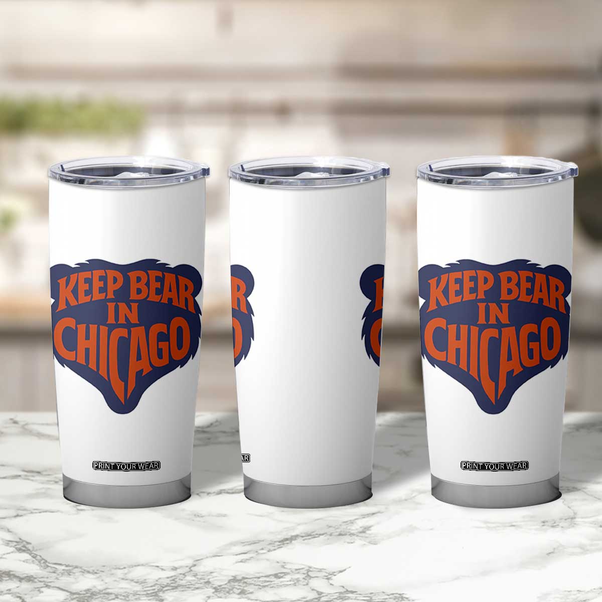 Keep Bear In Chicago CFB Tumbler Cup Gift For Football Lovers TS12 Print Your Wear
