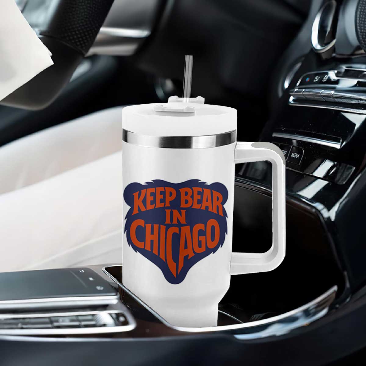 Keep Bear In Chicago CFB Tumbler With Handle Gift For Football Lovers TS12 Print Your Wear