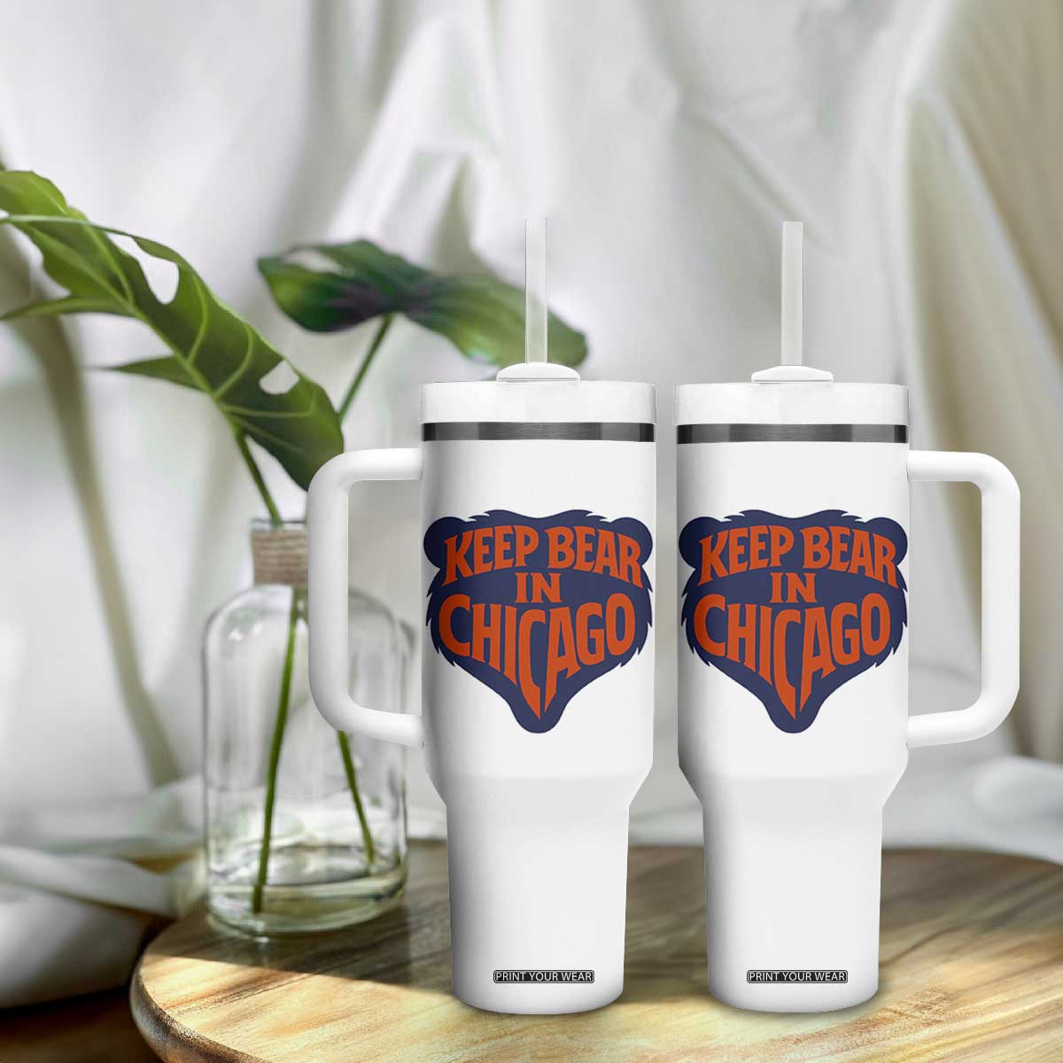 Keep Bear In Chicago CFB Tumbler With Handle Gift For Football Lovers TS12 Print Your Wear