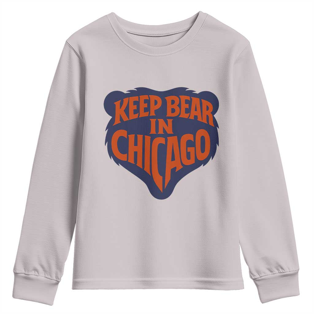 Keep Bear In Chicago CFB Youth Sweatshirt Gift For Football Lovers TS12 Ice Gray Print Your Wear
