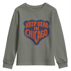 Keep Bear In Chicago CFB Youth Sweatshirt Gift For Football Lovers TS12 Military Green Print Your Wear