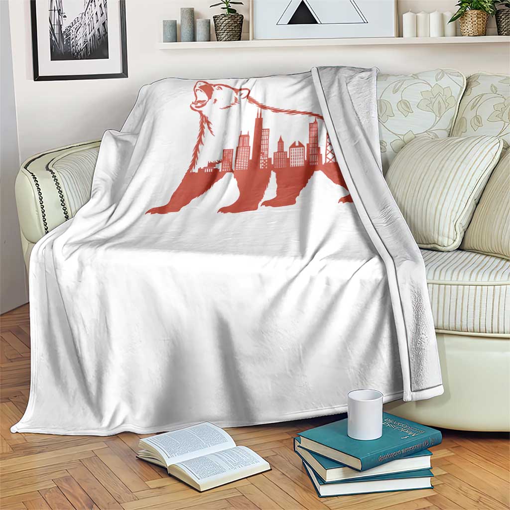 Chicago Skyline Bear Throw Blanket Urban Streetwear Gift TS12 Print Your Wear