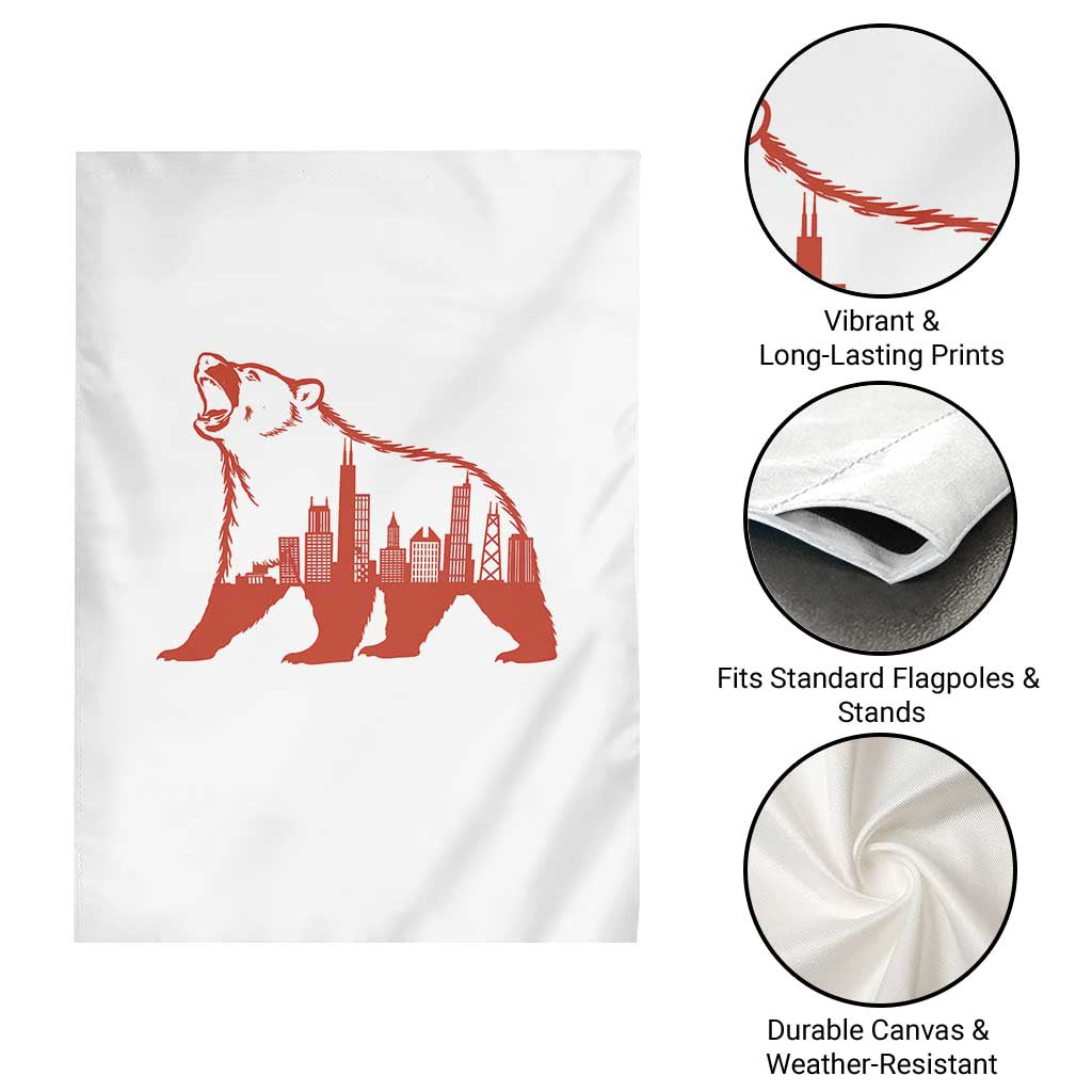 Chicago Skyline Bear Garden Flag Urban Streetwear Gift TS12 Print Your Wear