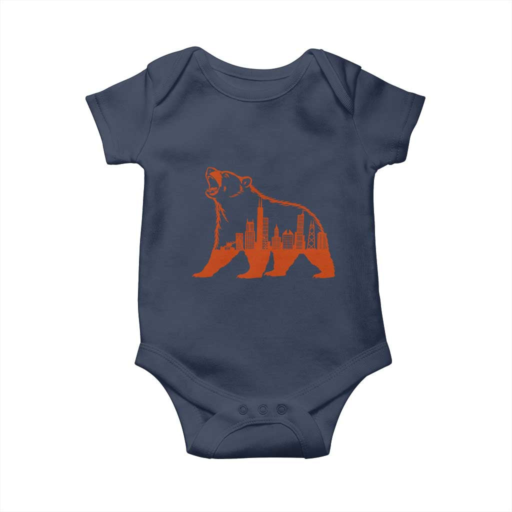 Chicago Skyline Bear Baby Onesie Urban Streetwear Gift TS12 Navy Print Your Wear