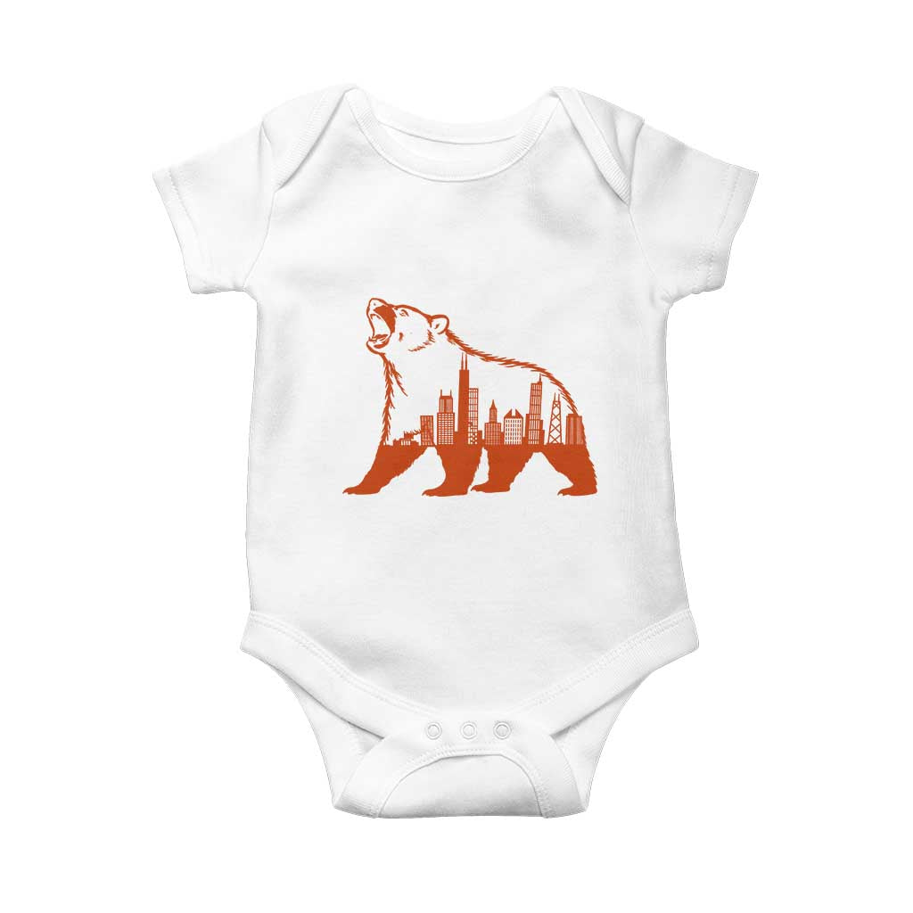 Chicago Skyline Bear Baby Onesie Urban Streetwear Gift TS12 White Print Your Wear