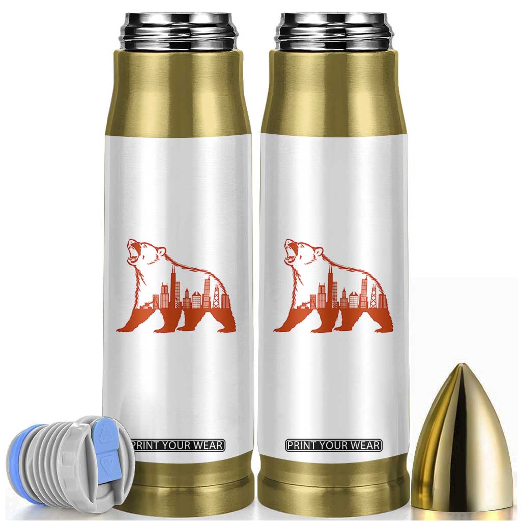 Chicago Skyline Bear Bullet Tumbler Urban Streetwear Gift TS12 White Print Your Wear