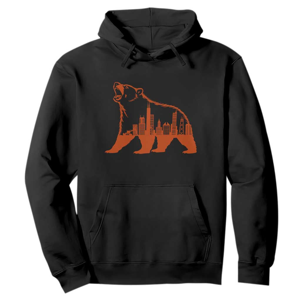 Chicago Skyline Bear Hoodie Urban Streetwear Gift TS12 Black Print Your Wear