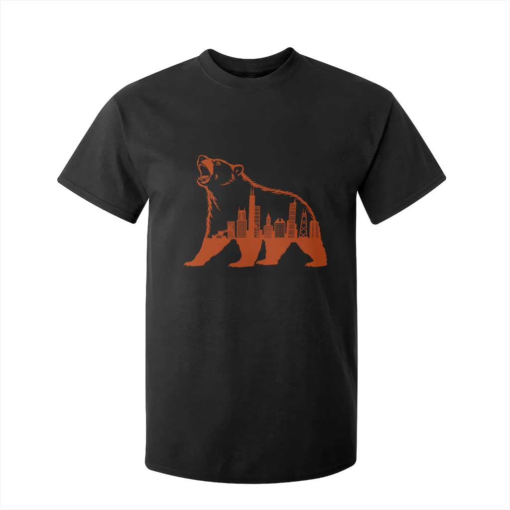 Chicago Skyline Bear T Shirt For Kid Urban Streetwear Gift TS12 Black Print Your Wear