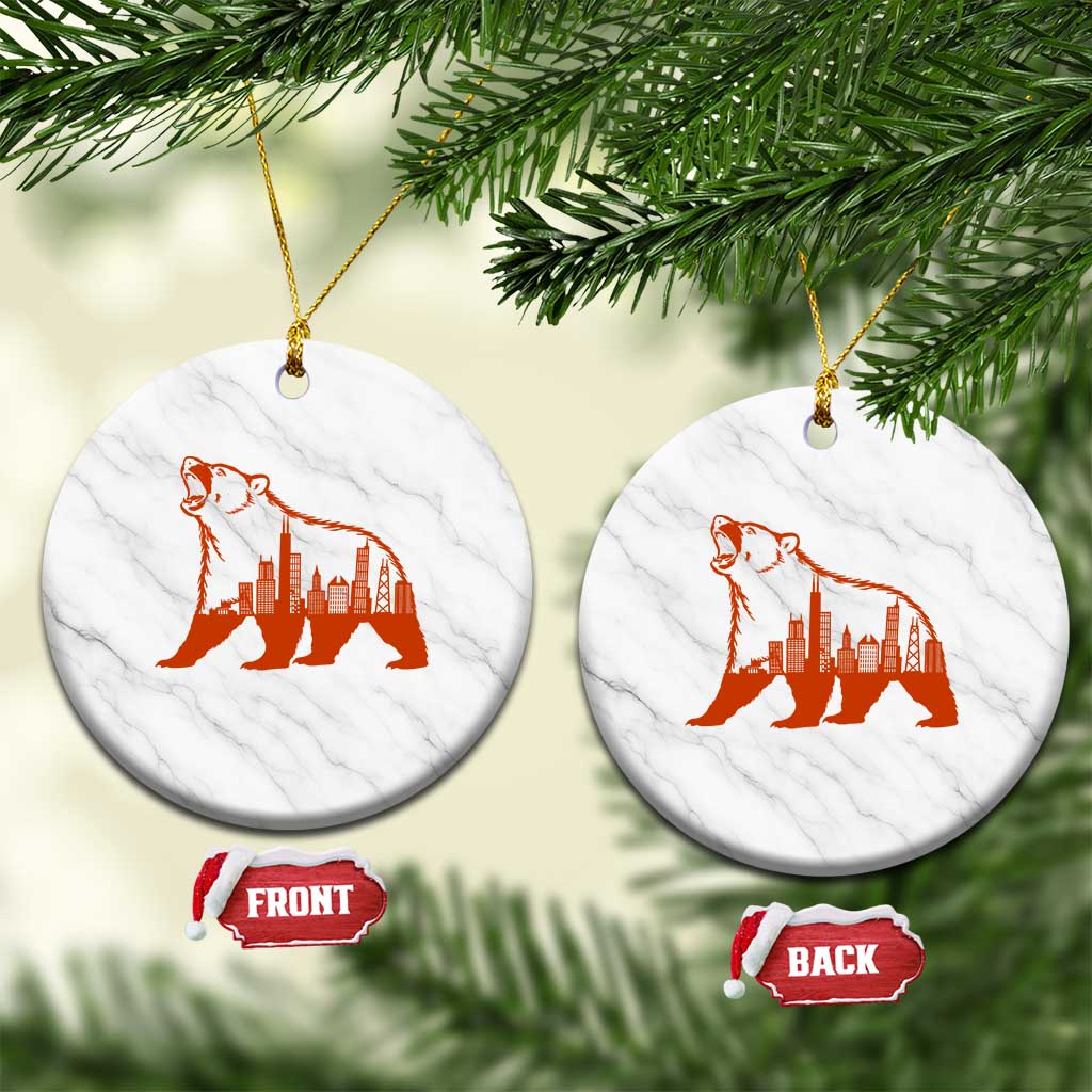 Chicago Skyline Bear Ceramic Ornament Urban Streetwear Gift TS12 1pc White Marble Print Your Wear