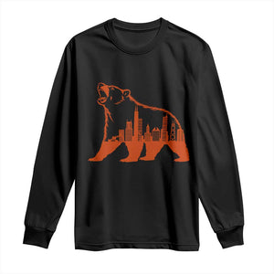 Chicago Skyline Bear Long Sleeve Shirt Urban Streetwear Gift TS12 Black Print Your Wear