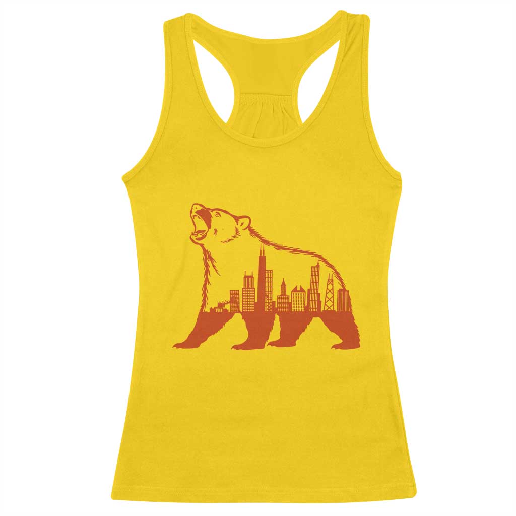 Chicago Skyline Bear Racerback Tank Top Urban Streetwear Gift TS12 Daisy Print Your Wear