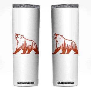 Chicago Skyline Bear Skinny Tumbler Urban Streetwear Gift TS12 White Print Your Wear
