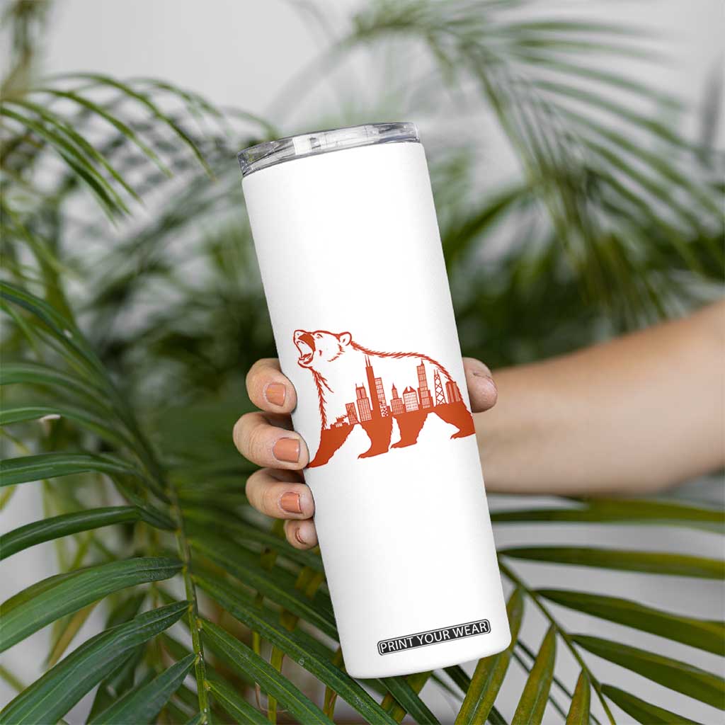 Chicago Skyline Bear Skinny Tumbler Urban Streetwear Gift TS12 Print Your Wear