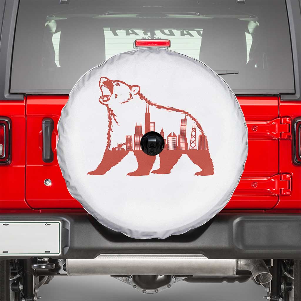Chicago Skyline Bear Spare Tire Cover Urban Streetwear Gift TS12 White Print Your Wear