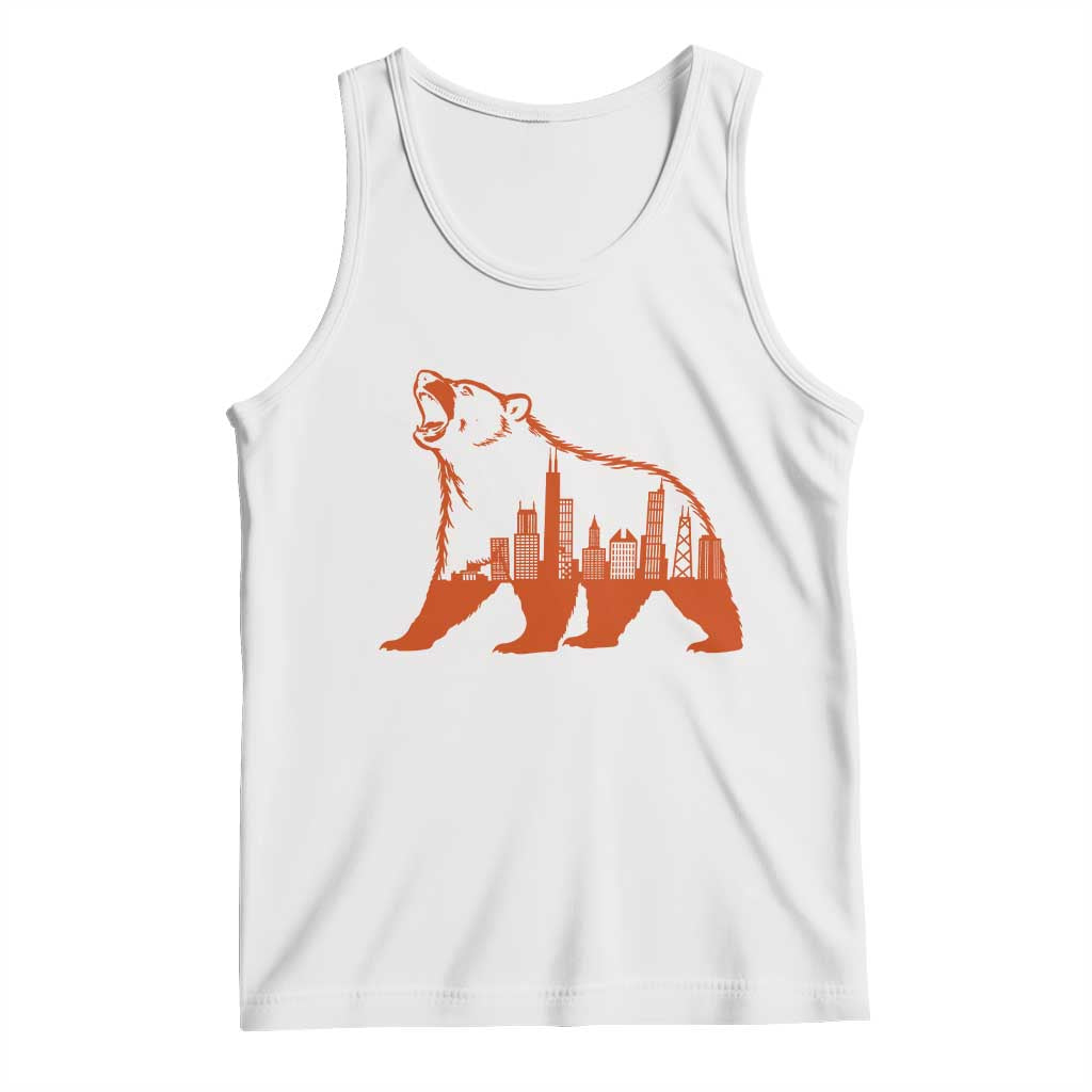 Chicago Skyline Bear Tank Top Urban Streetwear Gift TS12 White Print Your Wear