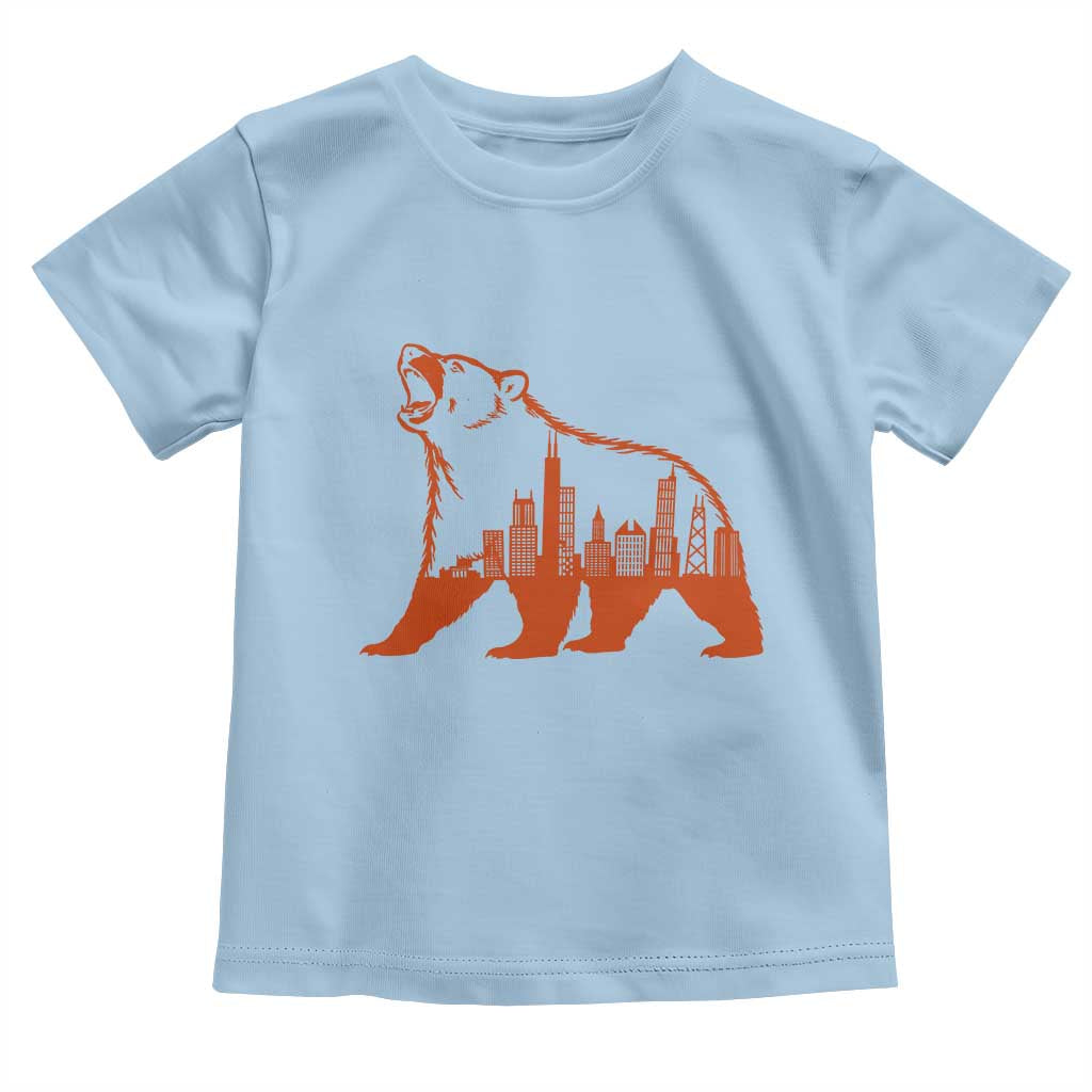 Chicago Skyline Bear Toddler T Shirt Urban Streetwear Gift TS12 Light Blue Print Your Wear