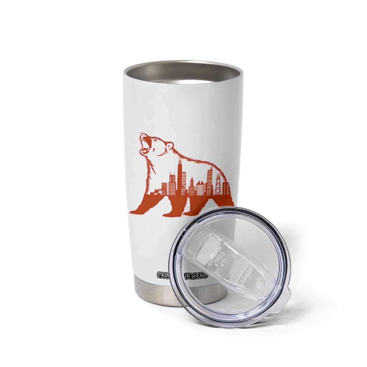 Chicago Skyline Bear Tumbler Cup Urban Streetwear Gift TS12 Print Your Wear