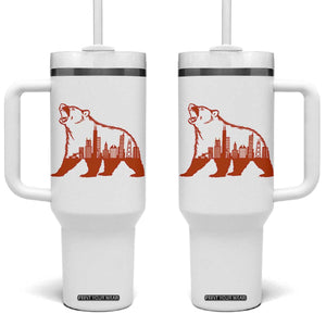 Chicago Skyline Bear Tumbler With Handle Urban Streetwear Gift TS12 One Size: 40 oz White Print Your Wear