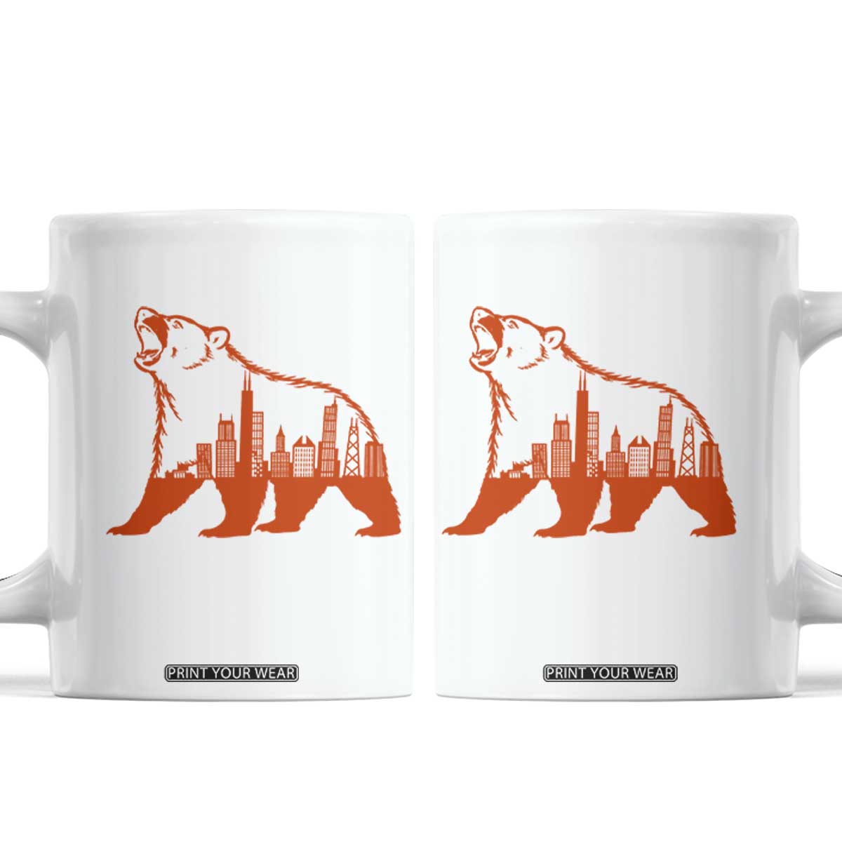 Chicago Skyline Bear Coffee Mug Urban Streetwear Gift TS12 White Print Your Wear