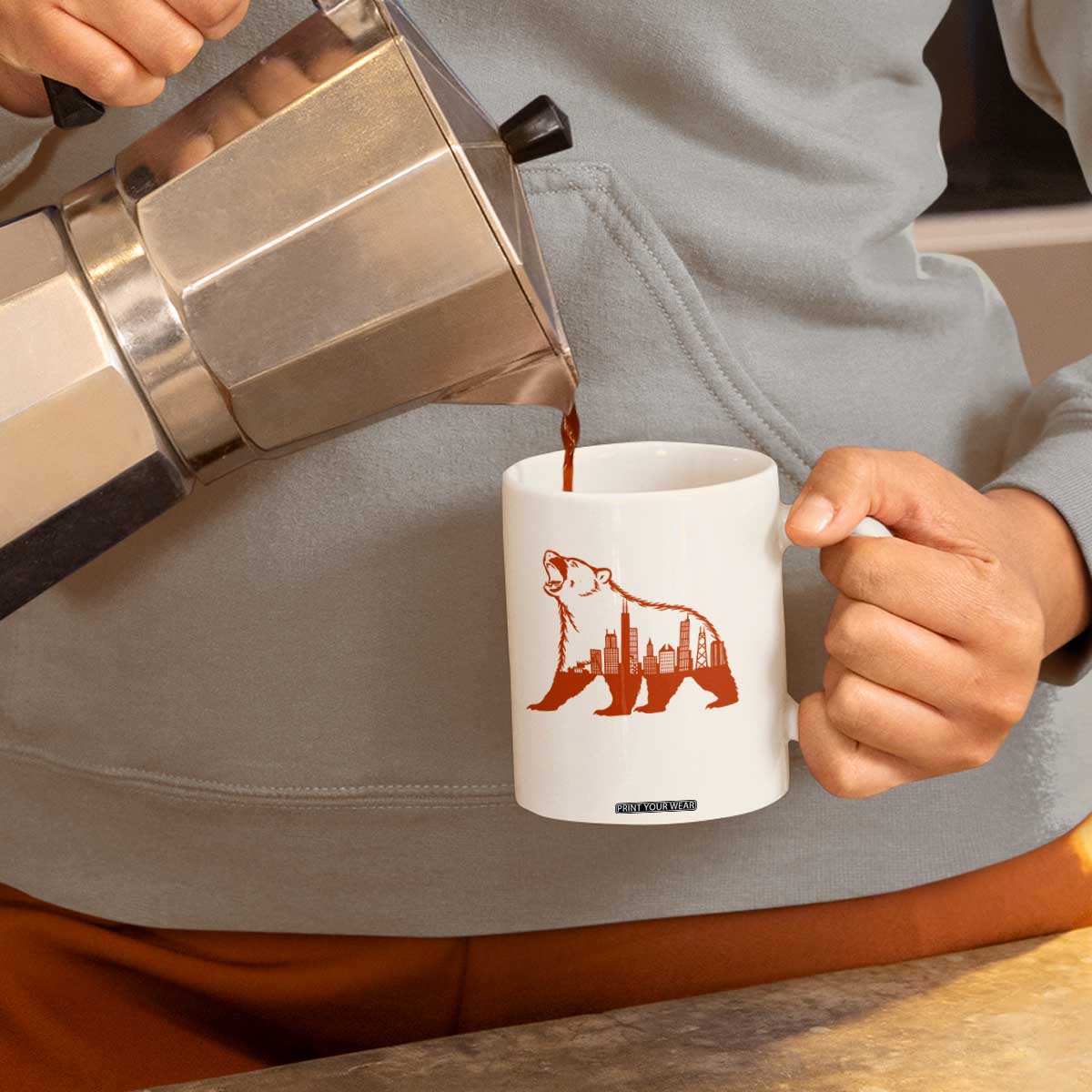 Chicago Skyline Bear Coffee Mug Urban Streetwear Gift TS12 Print Your Wear