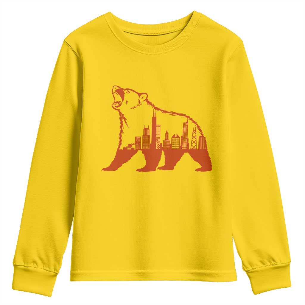 Chicago Skyline Bear Youth Sweatshirt Urban Streetwear Gift TS12 Daisy Print Your Wear