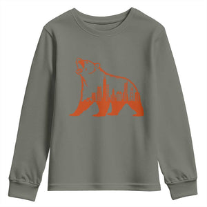 Chicago Skyline Bear Youth Sweatshirt Urban Streetwear Gift TS12 Military Green Print Your Wear