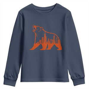 Chicago Skyline Bear Youth Sweatshirt Urban Streetwear Gift TS12 Navy Print Your Wear