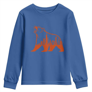 Chicago Skyline Bear Youth Sweatshirt Urban Streetwear Gift TS12 Royal Blue Print Your Wear