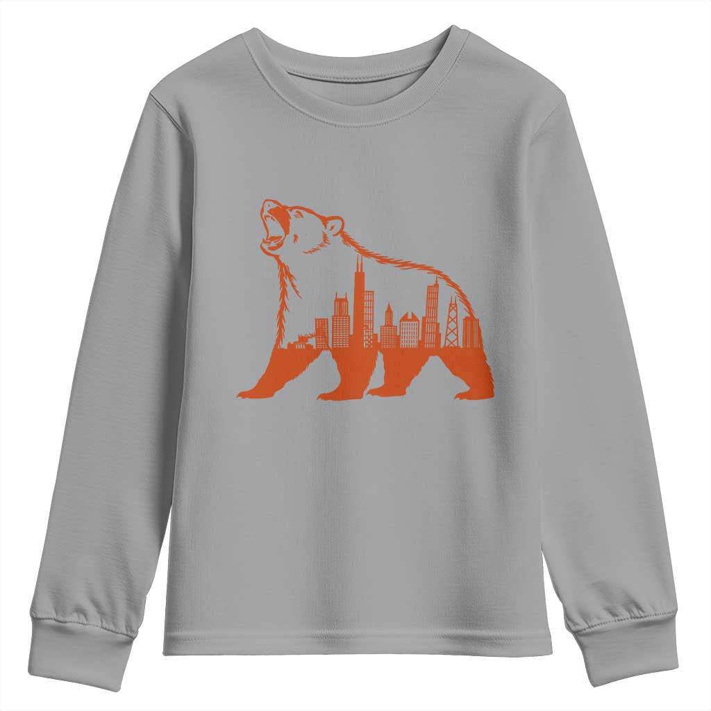 Chicago Skyline Bear Youth Sweatshirt Urban Streetwear Gift TS12 Sport Gray Print Your Wear