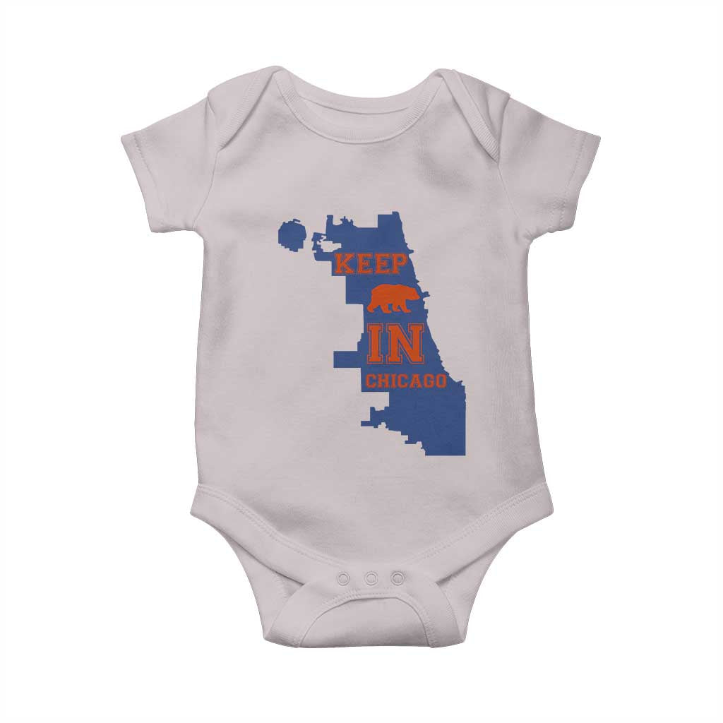 Chicago Map Bear Keep The Team Baby Onesie Funny City Pride Gift TS12 Ice Gray Print Your Wear